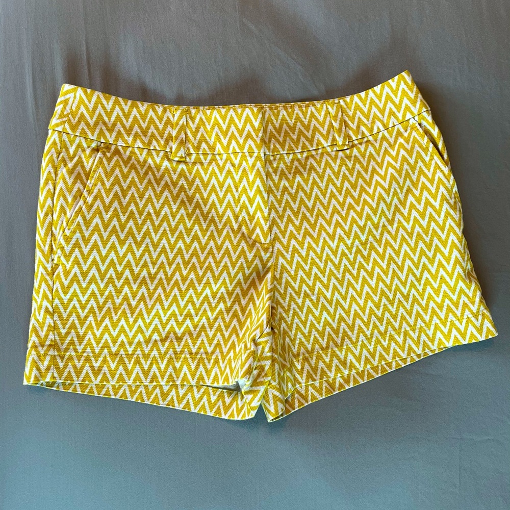 LOFT Outlet Yellow and White Chevron Shorts